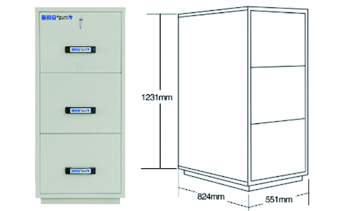 2小時3抽屜防火文件柜尺寸