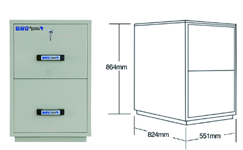 2小時2抽屜防火文件柜尺寸